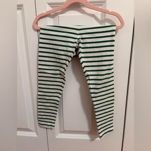 Boden Striped Green and Cream Leggings